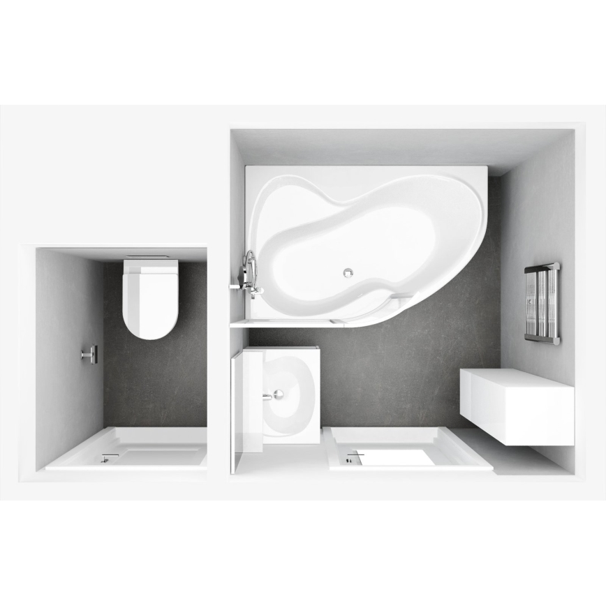 Ravak C571000000 - Rohová vana ROSA 160x95 cm akrylát/bílá