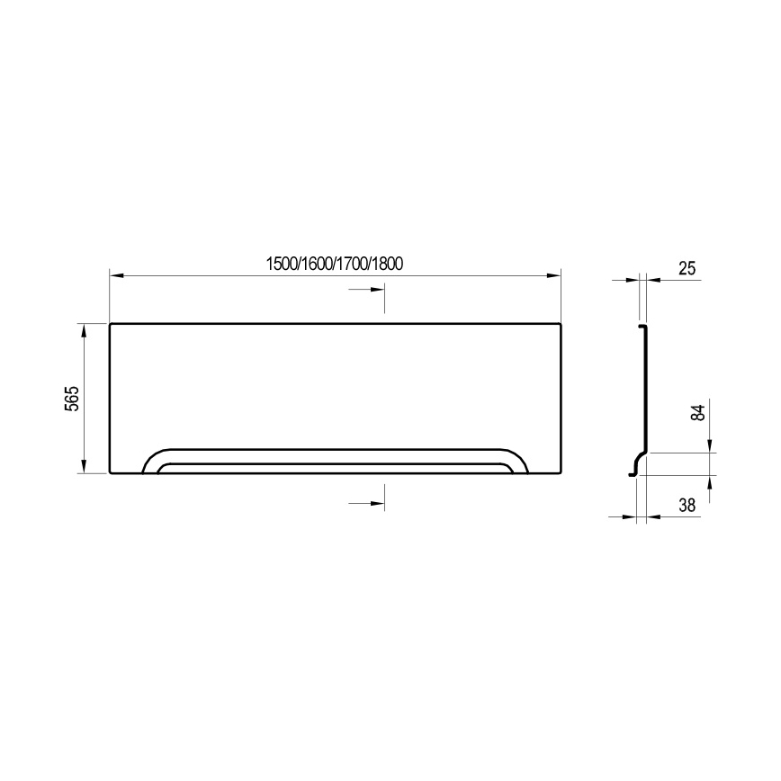 Ravak CZ001V0A00 - Čelní panel k vaně 170 cm akrylát/bílá