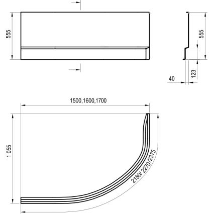 Ravak CZ41200AN0 - Panel k vaně ROSA 170 cm akrylát/bílá