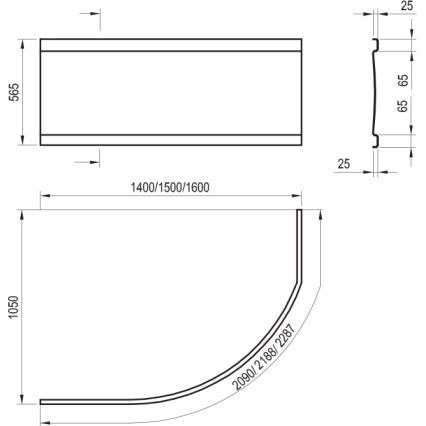 Ravak CZH1000A00 - Panel k vaně ROSA 140 cm akrylát/bílá
