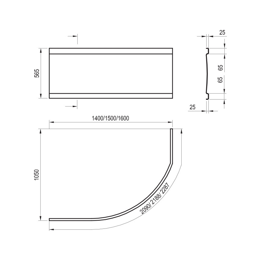 Ravak CZH1000A00 - Panel k vaně ROSA 140 cm akrylát/bílá