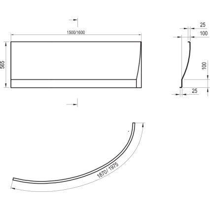Ravak CZI1000A00 - Panel k vaně AVOCADO 150 cm akrylát/bílá