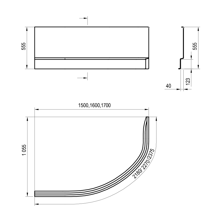 Ravak CZL1200AN0 - Panel k vaně ROSA 160 cm akrylát/bílá