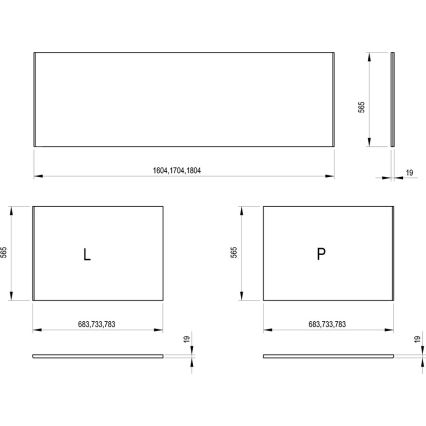 Ravak X000001699 - Boční panel k vaně 70 cm dřevotříska/bílá