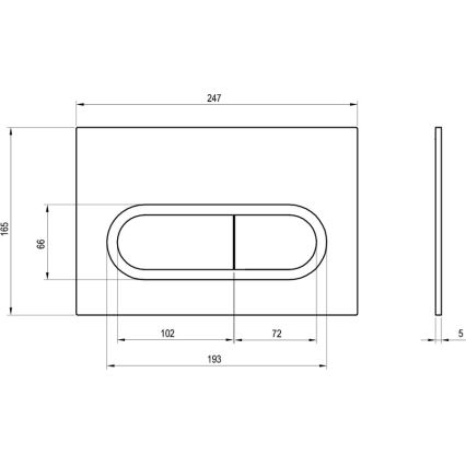 Ravak X01454 - Splachovací tlačítko CHROME 24,7x16,5 cm matný chrom