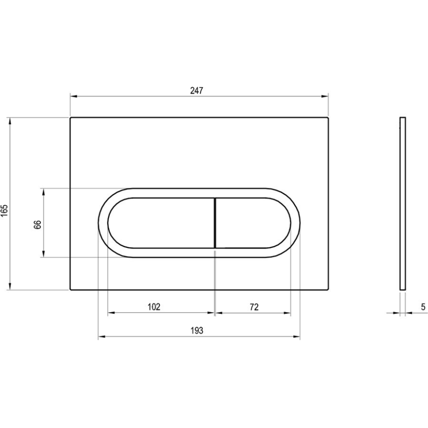 Ravak X01454 - Splachovací tlačítko CHROME 24,7x16,5 cm matný chrom