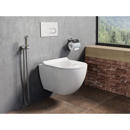 Ravak X01455 - Splachovací tlačítko CHROME 24,7x16,5 cm bílá