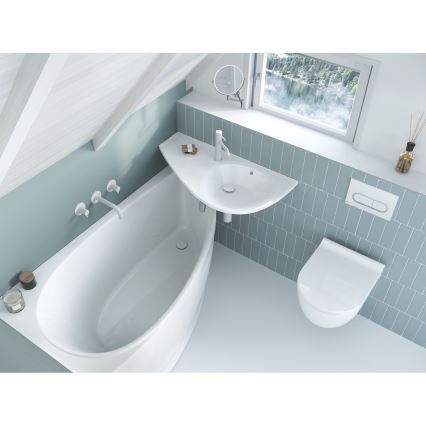 Ravak X01455 - Splachovací tlačítko CHROME 24,7x16,5 cm bílá