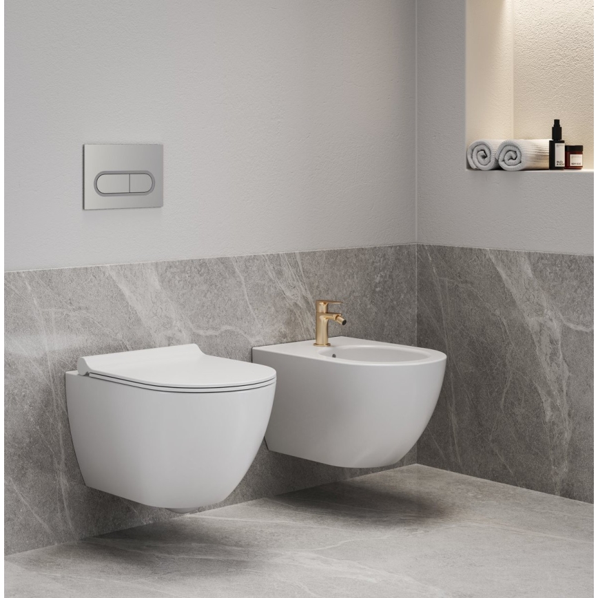 Ravak X01517 - Závěsný bidet UNI CHROME keramika/bílá