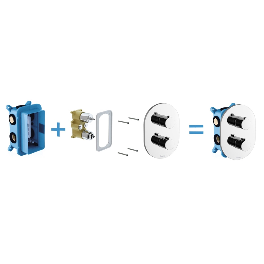 Ravak X070074 - Základní těleso pro podomítkové baterie R-BOX MULTI 18,1x11,6 cm