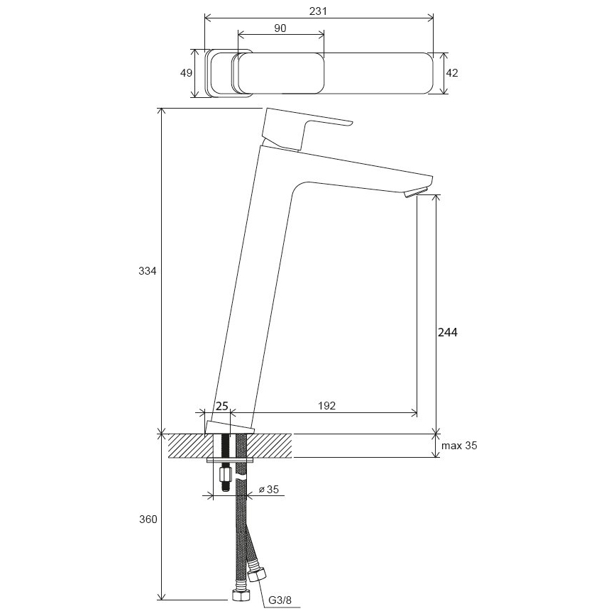 Ravak X070130 - Umyvadlová baterie FREE 33,4 cm lesklý chrom