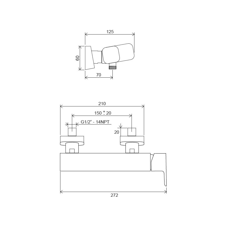 Ravak X070132 - Sprchová baterie FREE lesklý chrom