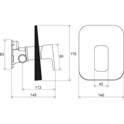 Ravak X070137 - Sprchová baterie pro podomítkovou instalaci R-BOX lesklý chrom