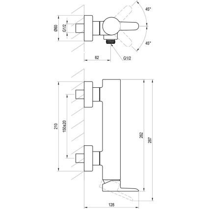 Ravak X070145 - Sprchová baterie PURI lesklý chrom