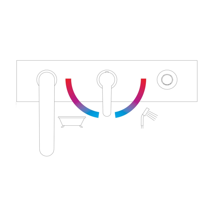 Ravak X070186 - Vanová baterie 3-otvorová PURI černá