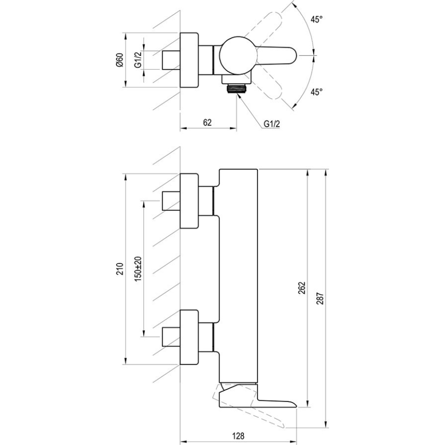 Ravak X070187 - Sprchová baterie PURI černá