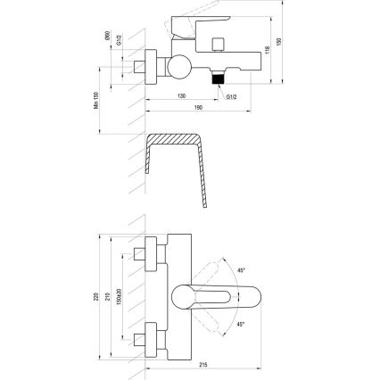 Ravak X070192 - Vanová baterie PURI černá