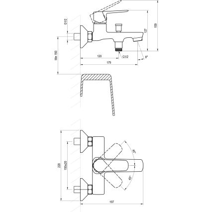 Ravak X070473 - Vanová baterie LIFE lesklý chrom