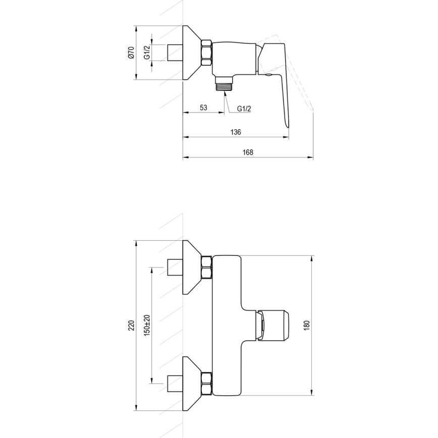 Ravak X070474 - Sprchová baterie LIFE lesklý chrom