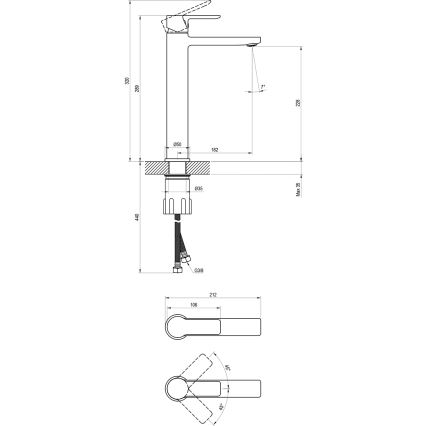Ravak X070490 - Umyvadlová baterie SOLAR 29 cm černá