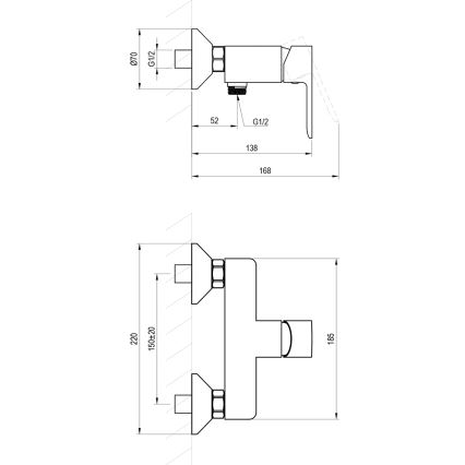 Ravak X070492 - Sprchová baterie SOLAR černá
