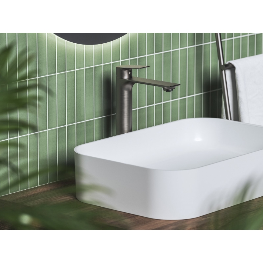 Ravak X070653 - Umyvadlová baterie PLAN 30 cm kartáčovaný grafit