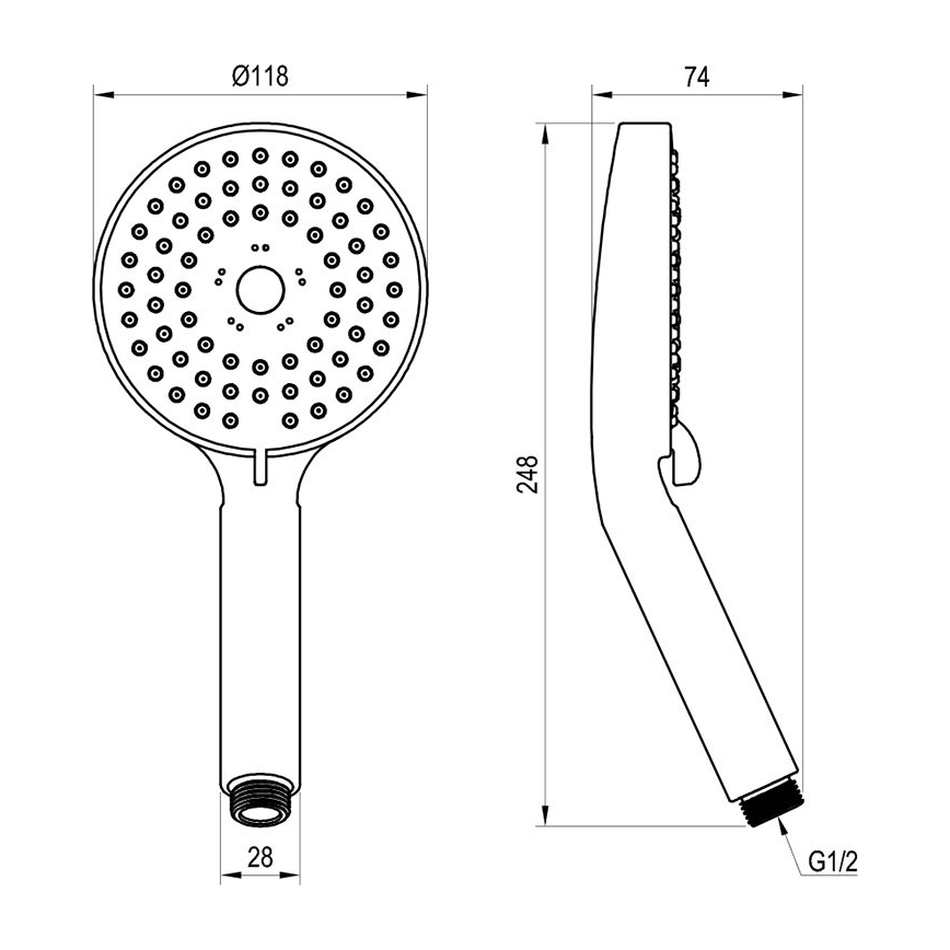 Ravak X07P009 - Ruční sprcha FLAT lesklý chrom