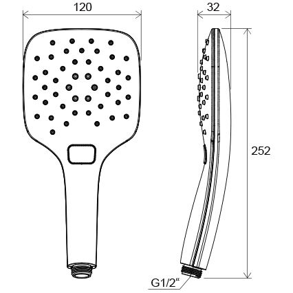 Ravak X07P348 - Ruční sprcha s tlačítkem lesklý chrom