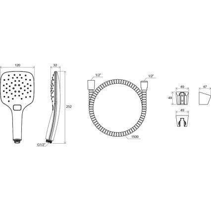 Ravak X07S010 - Sprchová sada lesklý chrom