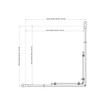 Ravak X1LM70C00Z1 - Sprchový kout čtyřdílný rohový BLIX SLIM 90x90 cm lesklý chrom