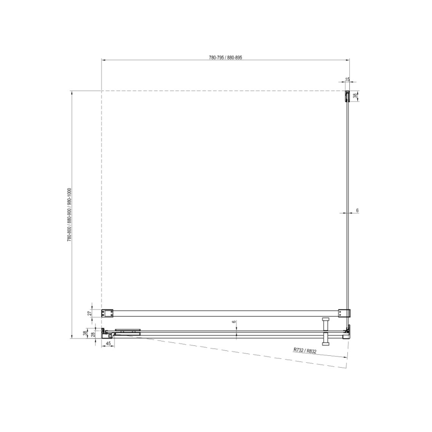 Ravak X9VV40A00Z1 - Pevná sprchová stěna COOL 80x195 cm lesklý chrom