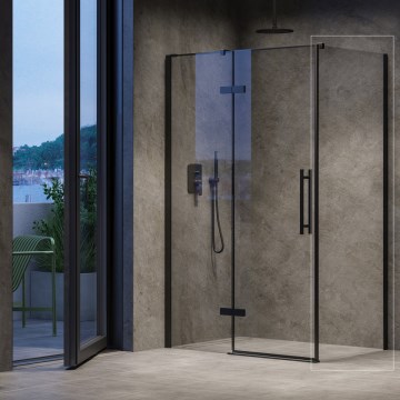 Ravak X9VV70300Z1 - Pevná sprchová stěna COOL 90x195 cm černá