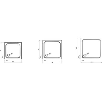 Ravak XA047701010 - Sprchová vanička čtvercová PERSEUS 90x90 cm bílá