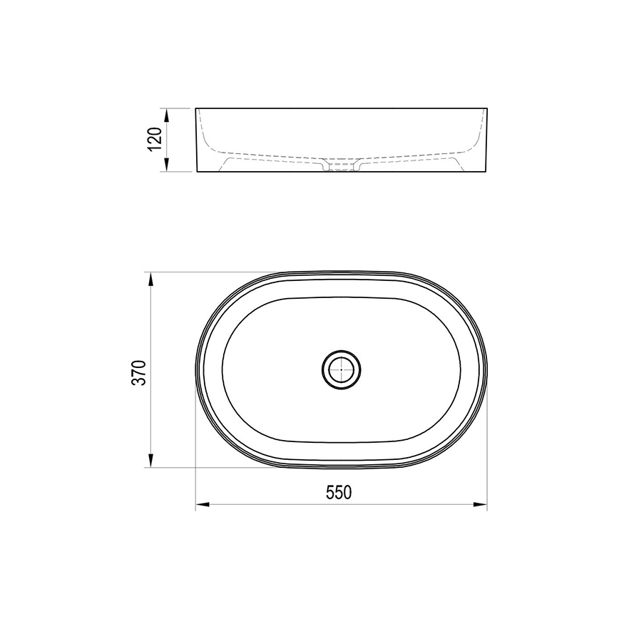 Ravak XJX01155001 - Umyvadlo na desku CERAMIC SLIM 55x37 cm keramika/bílá