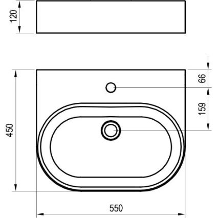 Ravak XJX01155004 - Umyvadlo na desku CERAMIC SLIM 55x45 cm keramika/bílá