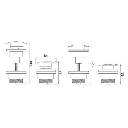 REA-A2361 - Umyvadlová výpusť CLICK-CLACK pr. 6,4 cm matná bílá