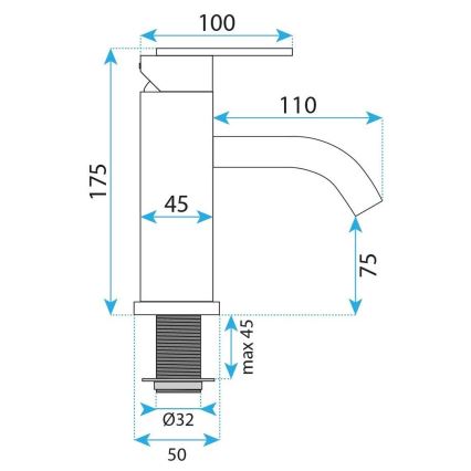 REA-B0970 - Umyvadlová baterie ONTARIO 17,5 cm kartáčovaná měď