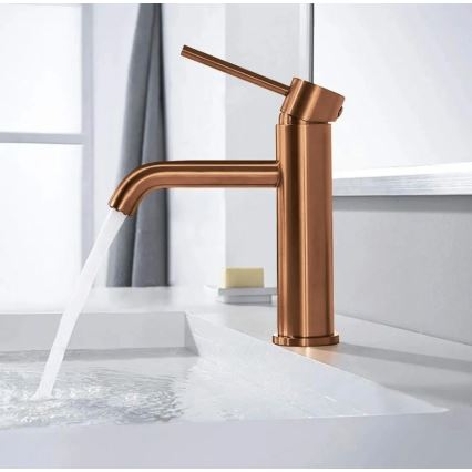 REA-B1112 - Umyvadlová baterie LUNGO 16,5 cm kartáčovaná měď