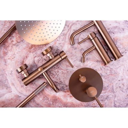 REA-B1112 - Umyvadlová baterie LUNGO 16,5 cm kartáčovaná měď