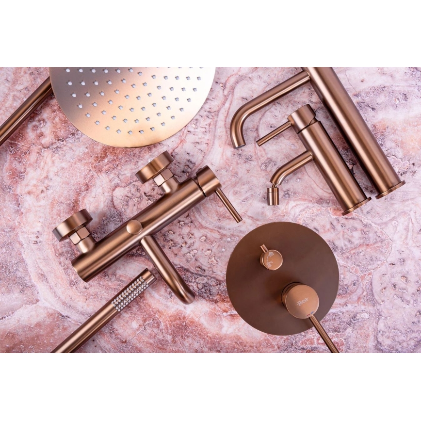 REA-B1112 - Umyvadlová baterie LUNGO 16,5 cm kartáčovaná měď