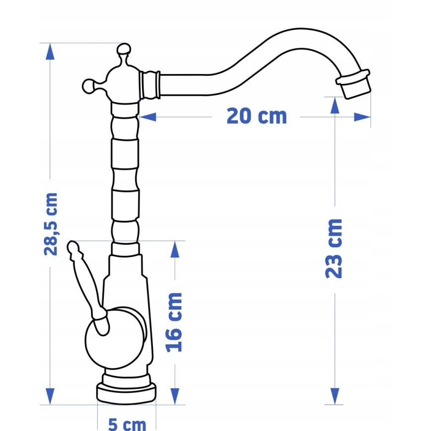 REA-B2150 - Umyvadlová baterie BONA 28,5 cm broušená zlatá
