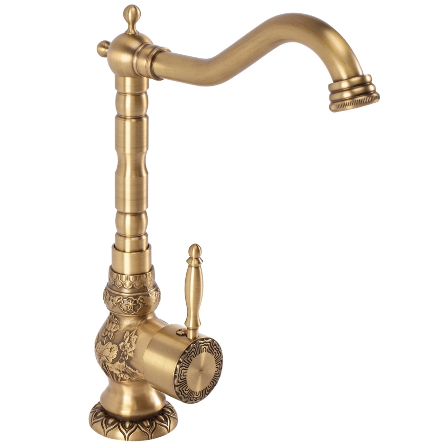 REA-B2500 - Umyvadlová baterie VENICE RETRO 32 cm broušená zlatá