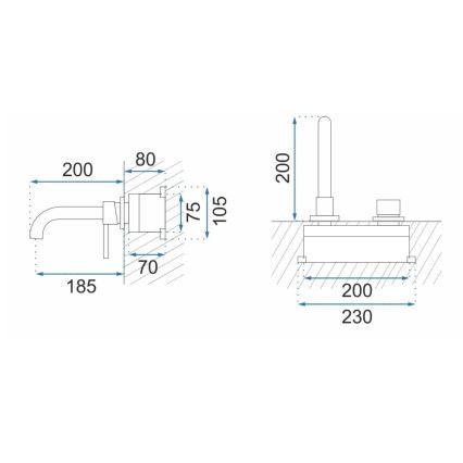 REA-B4109 - Umyvadlová baterie pro podomítkovou instalaci LUNGO broušená zlatá