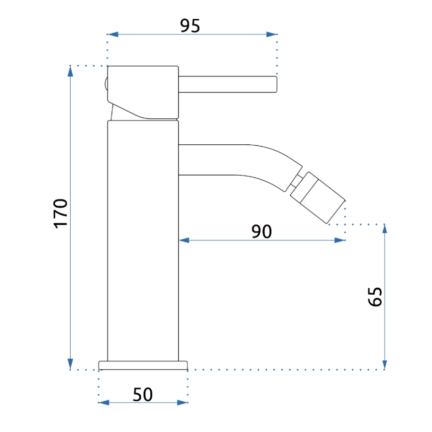 REA-B4702 - Bidetová baterie LUNGO 17 cm broušená zlatá