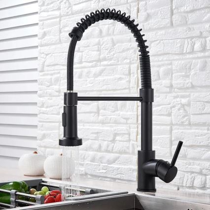REA-B4820 - Dřezová baterie s vytahovací sprškou COLIN 42,5 cm černá