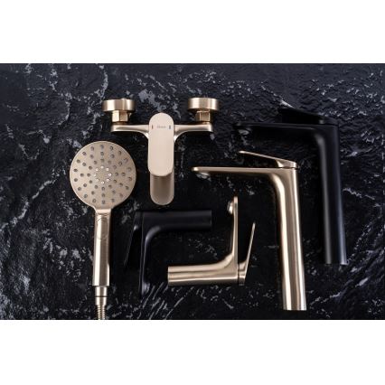 REA-B4895 - Umyvadlová baterie MARCO 27,5 cm broušená zlatá