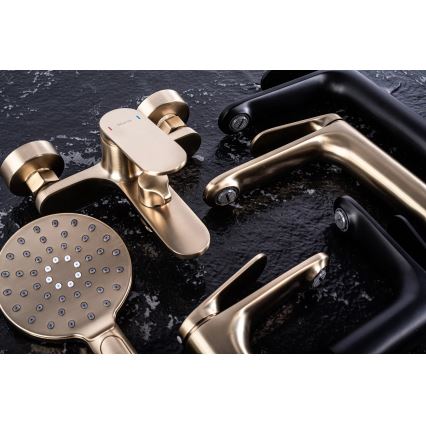 REA-B4895 - Umyvadlová baterie MARCO 27,5 cm broušená zlatá