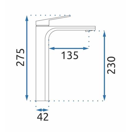 REA-B4895 - Umyvadlová baterie MARCO 27,5 cm broušená zlatá