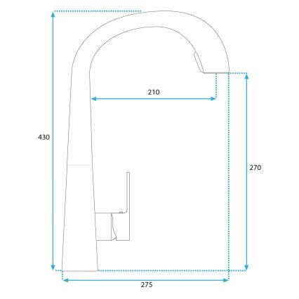 REA-B5312 - Dřezová baterie s vytahovací sprškou ROSS 43 cm broušená zlatá