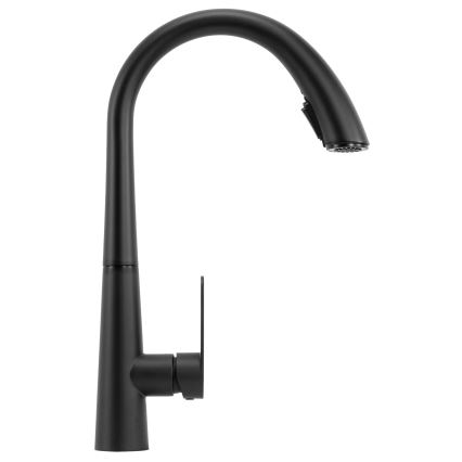 REA-B5313 - Dřezová baterie s vytahovací sprškou ROSS 43 cm černá